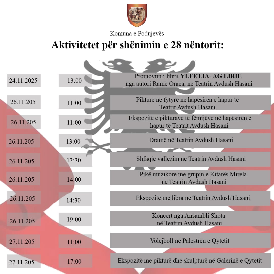 Aktivitetet për shënimin e Festës së Flamurit